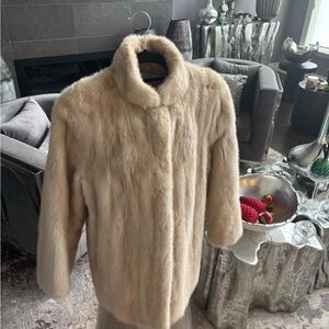 Vintage 1960s pastel genuine mink fur jacket size small extra small